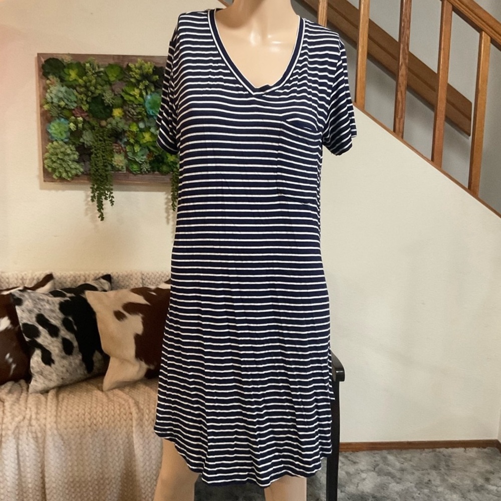 Grace & Lace Striped Pajama Long Shirt Dress